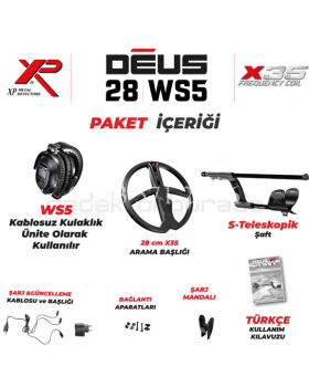 XP DEUS DEDEKTÖR - 22,5cm X35 BAŞLIK VE WS5 KULAKLIK - 0553 571 26 26