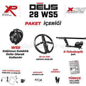 XP DEUS DEDEKTÖR - 22,5cm X35 BAŞLIK VE WS5 KULAKLIK - 0553 571 26 26
