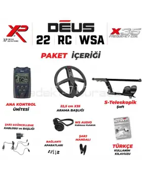 XP DEUS - 22,5cm X35 BAŞLIK , ANA KONTROL ÜNİTESİ (RC) , WSAUDIO KULAKLIK - FULL PAKET - 0553 571 26 26