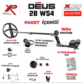 XP DEUS DEDEKTÖR 28 CM X35 BAŞLIK , WS4 KULAKLIK