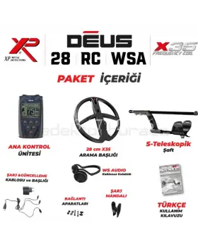 XP DEUS - 28cm X35 BAŞLIK , ANA KONTROL ÜNİTESİ (RC), WSAUDIO KULAKLIK - FULL PAKET - 0553 571 26 26