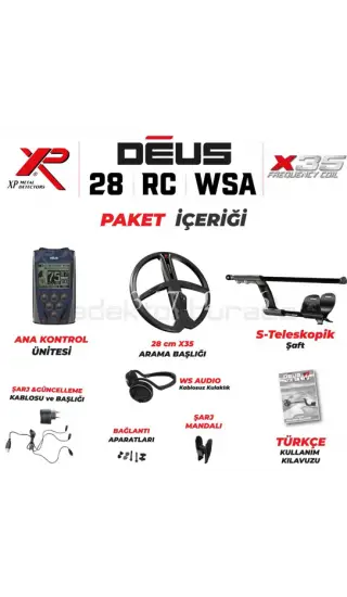 XP DEUS - 28cm X35 BAŞLIK , ANA KONTROL ÜNİTESİ (RC), WSAUDIO KULAKLIK - FULL PAKET - 0553 571 26 26